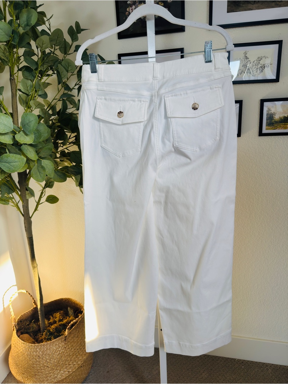 SPANX White women’s Pull-On wide leg cropped pants - Picture 5 of 9